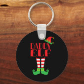 Daddy Elf Kerst Seizoen Papa's Mama's Matching Te Sleutelhanger (Voorkant)