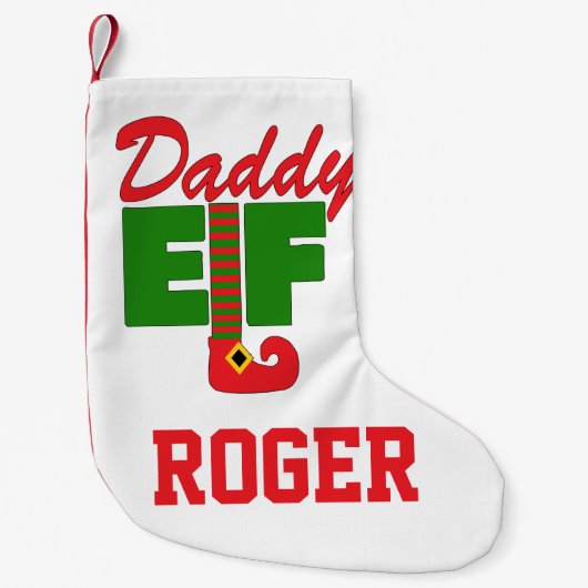 Daddy Elf Kleine Kerstsok (Voorkant)