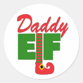 Daddy Elf Ronde Sticker (Voorkant)