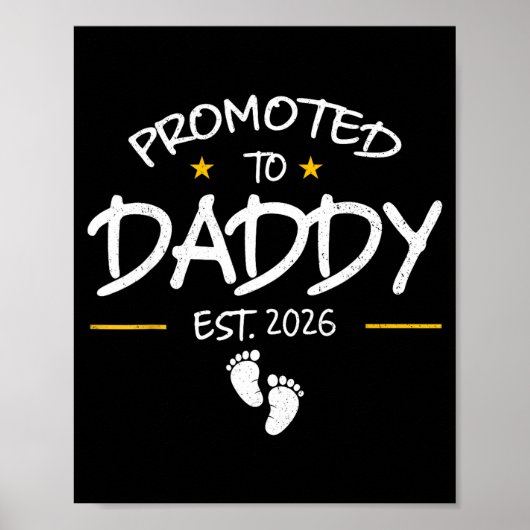 Daddy Est 2026 Daddy To Be New Dad 2026 First Time Poster (Voorkant)