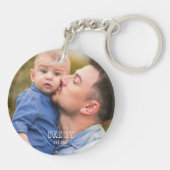 Daddy Est Jaar Vaderdag Vetgedrukte Typografie Fot Sleutelhanger (Achterkant)