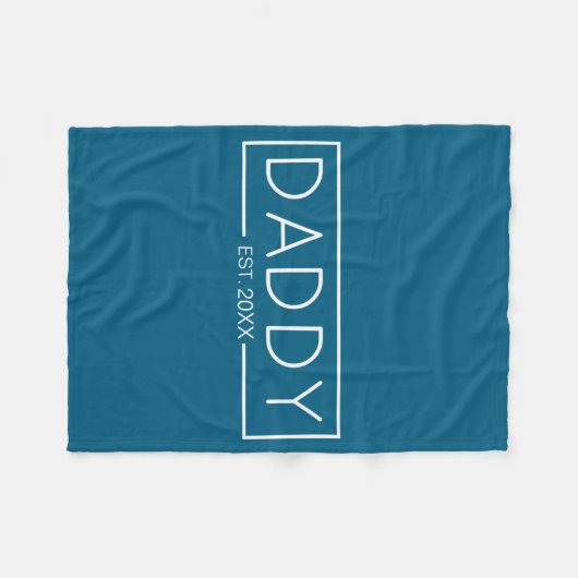 Daddy Est Year For New Dad _1  Fleece Deken (Voorkant (Horizontaal))
