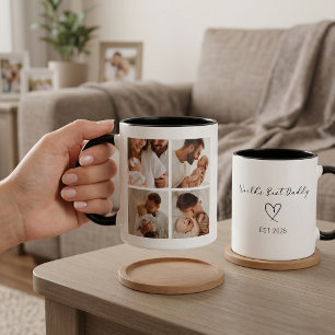 Daddy Fotomok Kopje Beste Papa Cadeau Tweekleurige Koffiemok
