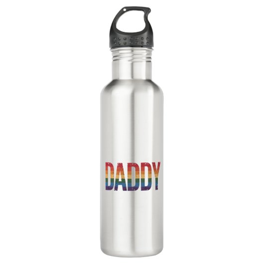 Daddy Gay Pride Maand LGBTQ Vaderdag Rainbow Waterfles (Voorkant)