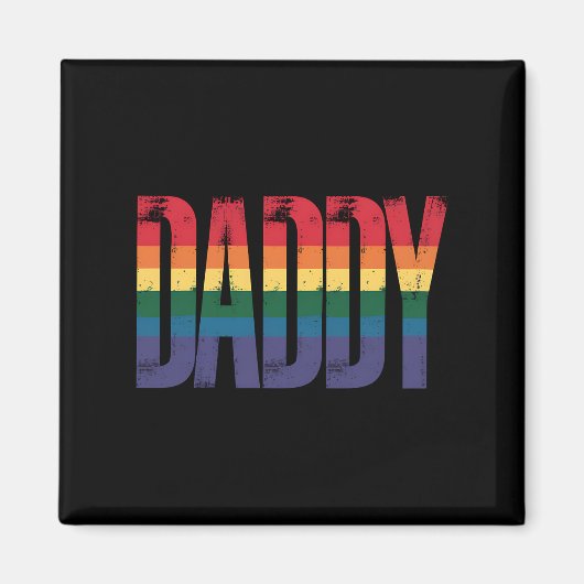Daddy Gay Pride Maand LGBTQ Vaders Dag Regenboog Magneet (Voorkant)