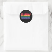 Daddy Gay Pride Maand LGBTQ Vaders Dag Regenboog Ronde Sticker (Tas)