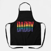 Daddy Gay Pride Maand LGBTQ Vaders Dag Regenboog Schort (Voorkant)