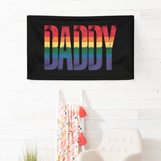 Daddy Gay Pride Maand LGBTQ Vaders Dag Regenboog Spandoek (Insitu)