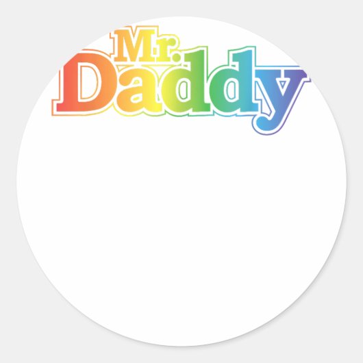 Daddy Gay Pride Ronde Sticker (Voorkant)