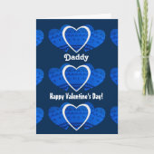Daddy / Gelukkige Valentijnsdag - Blue Hearts Feestdagen Kaart (Voorkant)