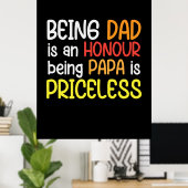 Daddy Gift Being Dad Being Papa Poster (Thuiskantoor)