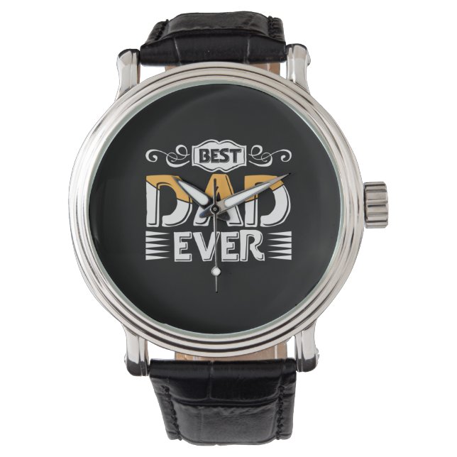 Daddy Gift Best Dad Ever Horloge (Voorkant)
