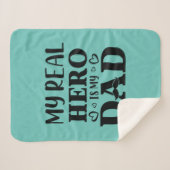 Daddy Gift My Real Hero Is My Hero Sherpa Deken (Voorkant (horizontaal))