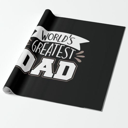 Daddy Gift World's Greatest Dad Cadeaupapier (Uitgerold)