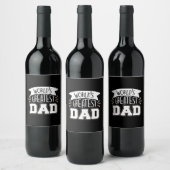 Daddy Gift World's Greatest Dad Wijn Etiket (Flessen)
