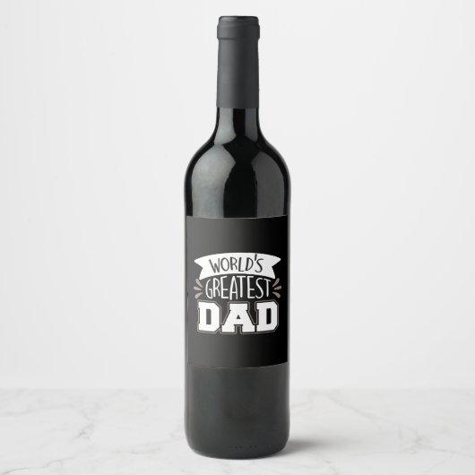 Daddy Gift World's Greatest Dad Wijn Etiket (Voorkant)