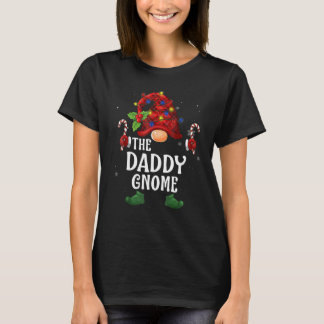 Daddy Gnome Buffalo Plaid Matching Familie Kerst T-shirt