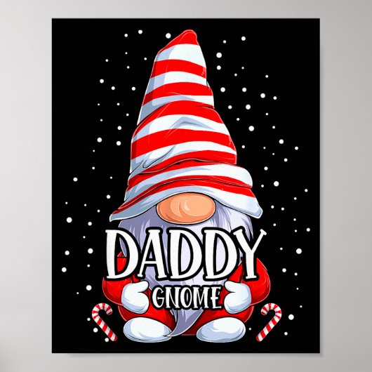 Daddy Gnome Christmas Pajamas Matching Family Grou Poster (Voorkant)