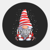 Daddy Gnome Christmas Pajamas Matching Family Grou Ronde Sticker (Voorkant)