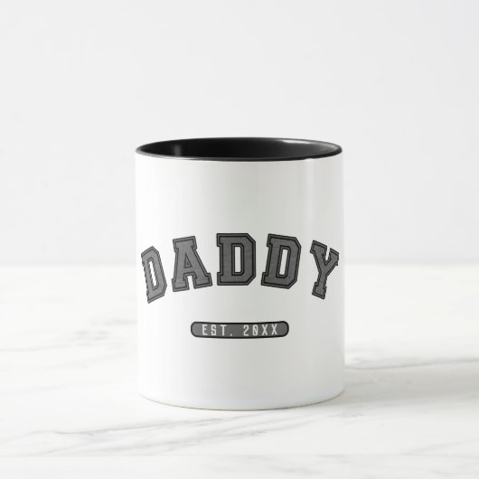 Daddy Grey Leather Est. Gevestigde Grafisch Vormge Mok (Midden)
