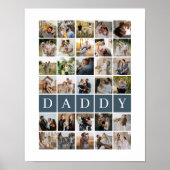 Daddy Grid 30 Photo Collage Family Keepsake Poster (Voorkant)
