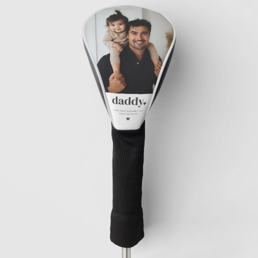 Daddy Heart - Eerste Vaderdag Foto Golfheadcover (Voorkant)