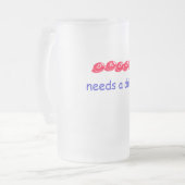 DADDY, heeft een drink nodig. Matglas Bierpul (Voorkant links)