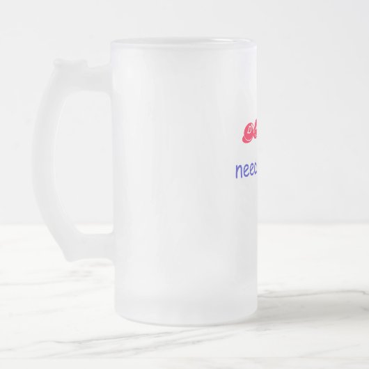 DADDY, heeft een drink nodig. Matglas Bierpul (Links)