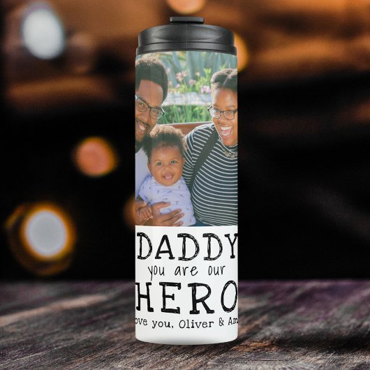 Daddy Held Typography Vader-dag Foto Thermosbeker