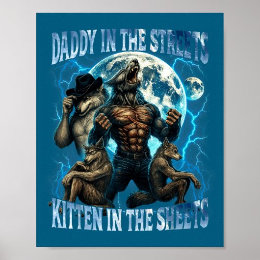 Daddy In The Streets Kitten In The Sheets Funny Al Poster (Voorkant)