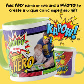 DADDY is mijn SUPERHERO Custom FOTO COMIC Mok