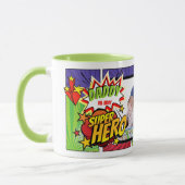 DADDY is mijn SUPERHERO Custom FOTO COMIC Mok (Links)