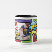 DADDY is mijn SUPERHERO Custom FOTO COMIC Mok (Midden)