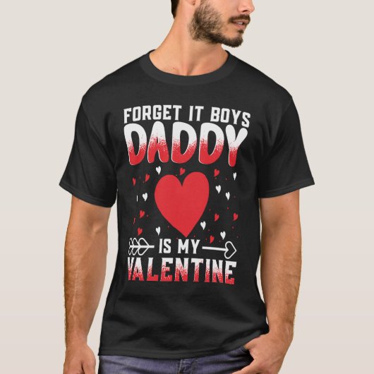 Daddy Is My Valentine Dad Love Heart Pajama 1 T-shirt (Voorkant)