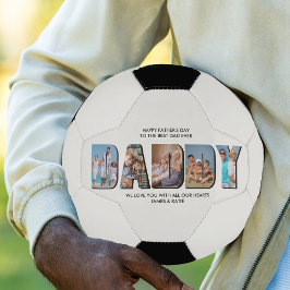 DADDY Letter Cutout Photo Collage Custom Text Voetbal
