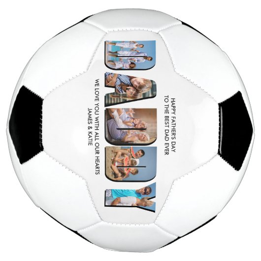 DADDY Letter Cutout Photo Collage Custom Text Voetbal (Gedraaid)