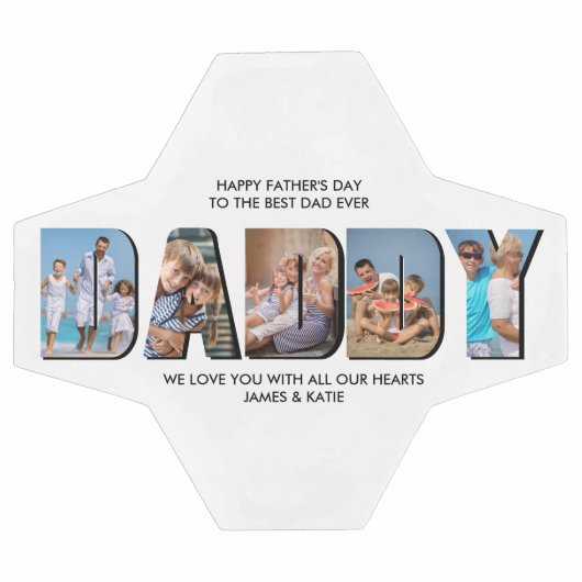 DADDY Letter Cutout Photo Collage Custom Text Voetbal (Enkel)