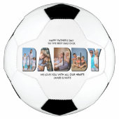 DADDY Letter Cutout Photo Collage Custom Text Voetbal (Voorkant)