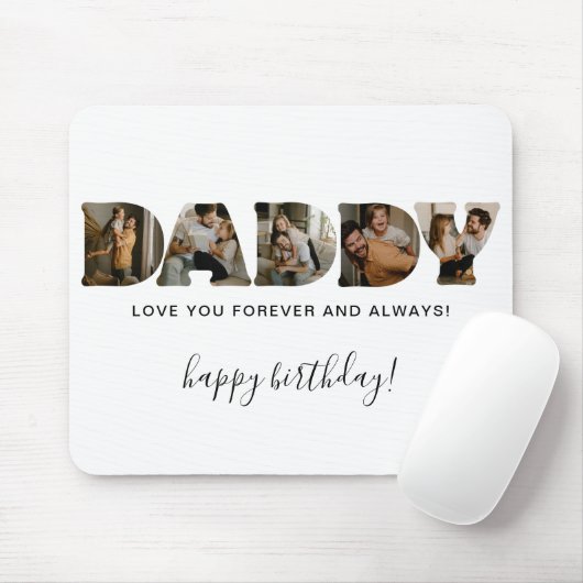 DADDY Letter Photo Collage Birthday Muismat (Met muis)