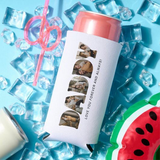 DADDY Letter Photo Collage Seltzer Blikjeskoeler (Insitu Zomer)