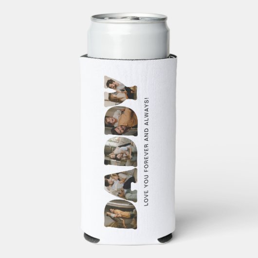 DADDY Letter Photo Collage Seltzer Blikjeskoeler (Seltzer Achterkant)