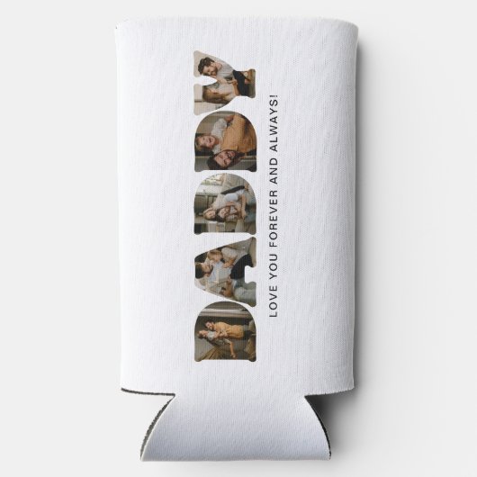 DADDY Letter Photo Collage Seltzer Blikjeskoeler (Achterkant)