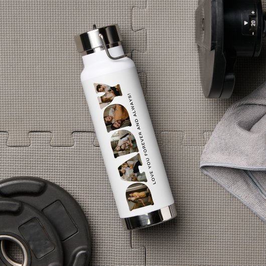 DADDY Letter Photo Collage Waterfles (Gym (Gedraaid)  )