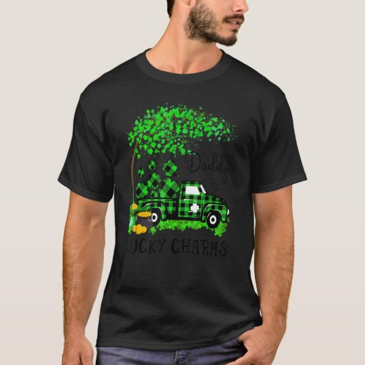 Daddy Lucky Charm Shamrock Graphic Truck St Patric T-shirt (Voorkant)