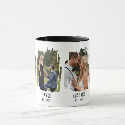 Daddy Mijlpalen Foto's & Jaar Custom Text Gift Mok (Midden)