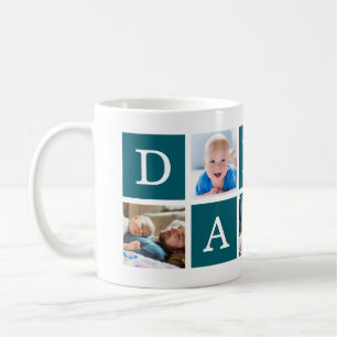Daddy Minimal Color Block Fotocollage Blauw Koffiemok