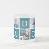 Daddy Minimal Color Block Fotocollage Blauw Matglas Koffiemok (Center)