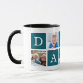 Daddy Minimal Color Block Fotocollage Blauw Mok (Links)