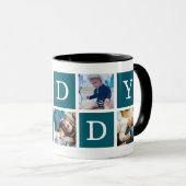 Daddy Minimal Color Block Fotocollage Blauw Mok (Voorkant rechts)