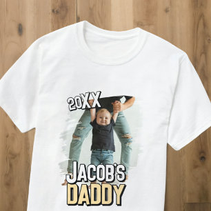 Daddy Modern Eenvoudige Grunge Custom Baby Foto T-shirt